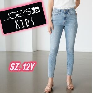 Joe's Jeans Charlie Silver Splatter Low-Rise Skinny Jeans Sz.12